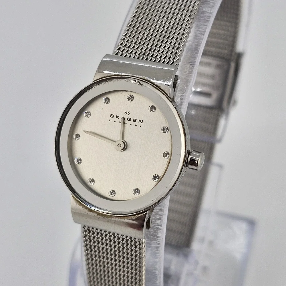 Skagen‎ Women's Analog Watch 22MM Gray Dial Gray Mesh Bands New Battery